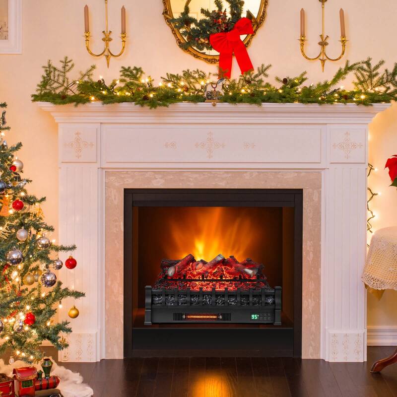 Costway 26” WiFi Infrared Quartz Electric Fireplace Insert Logs Heater - See Details