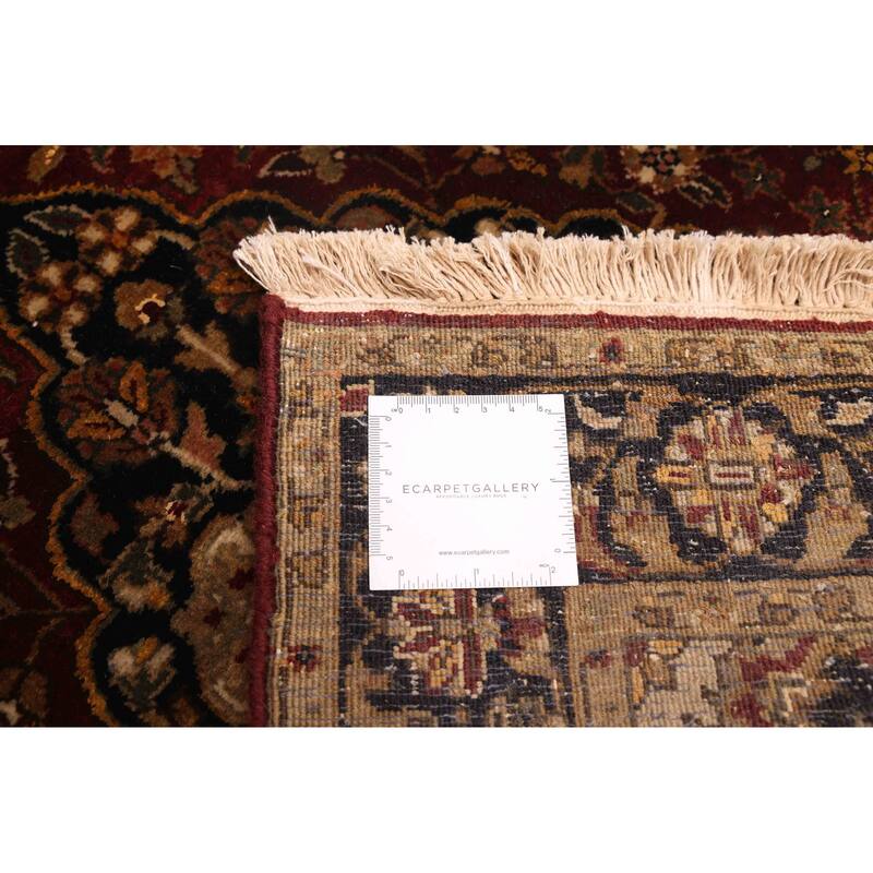 ECARPETGALLERY Hand-knotted Mirzapur Dark Red Wool Rug - 2'7 x 17'10