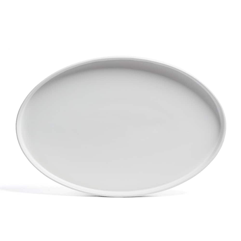 over&back Stackable Semi-Matte Stoneware Oval Serving Platter
