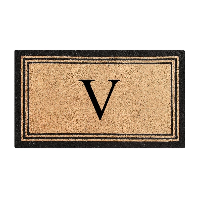 A1HC Natural Coir Doormat with Heavy Duty PVC Backing,0.75 Inch Pile Height, Perfect for Outdoor Use - 24" X 39" - V