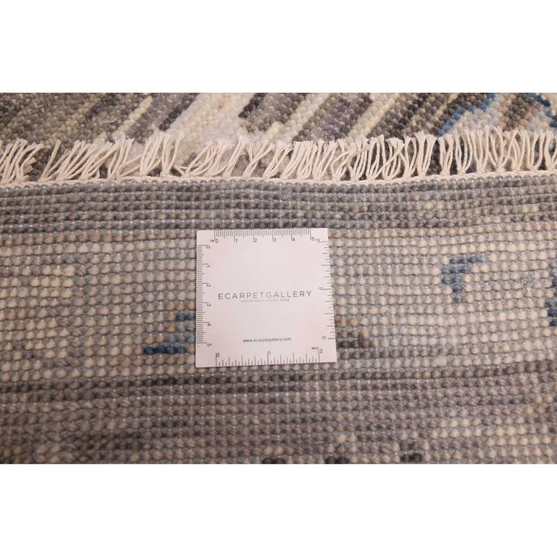 ECARPETGALLERY Hand-knotted Modern Oushak Charcoal Wool Rug - 7'10 x 10'1