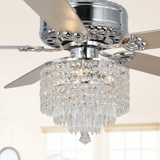 Cusp Barn 52 Inch Modern Ceiling Fan with Light and Remote, Dual-Sided Wooden Blades, Silent AC Motor Fandelier for Bedroom