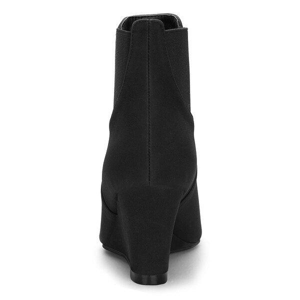 black ankle boots wedge heel