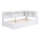 preview thumbnail 13 of 11, Twin Daybed White Sofa Bed wTrundle Bookcase Storage Cabinet USB Ports