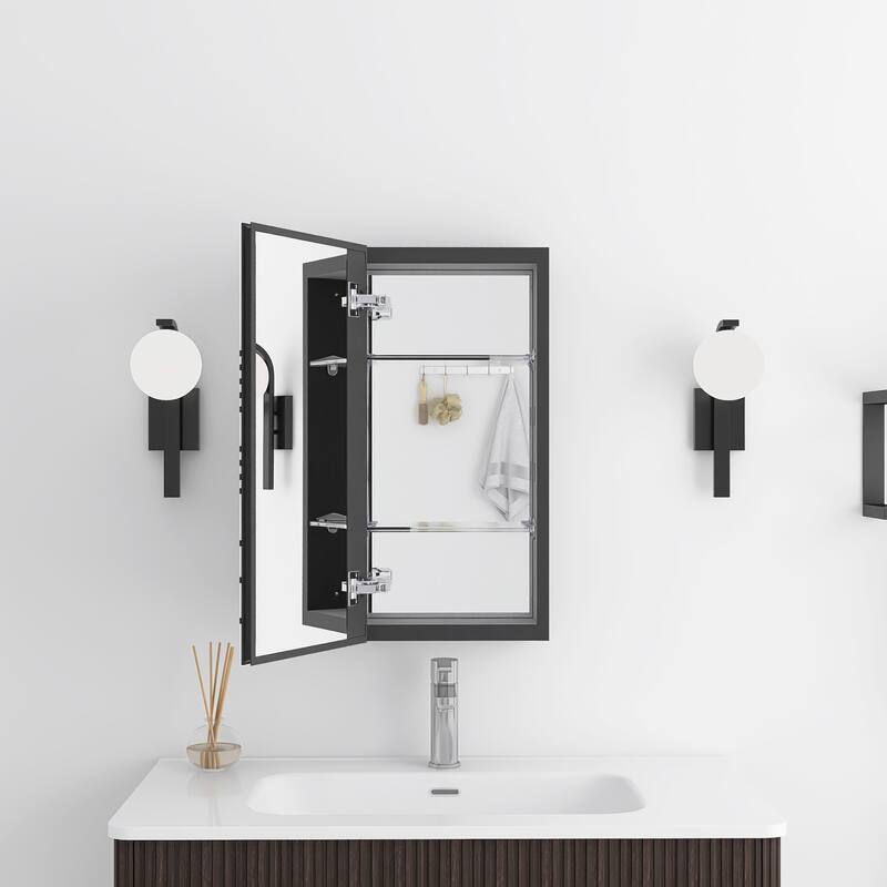 Rectangular Aluminum Medicine Cabinet with Mirror
