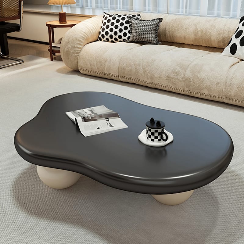 48" Modern Coffee Table, Cloud Shaped, Wood