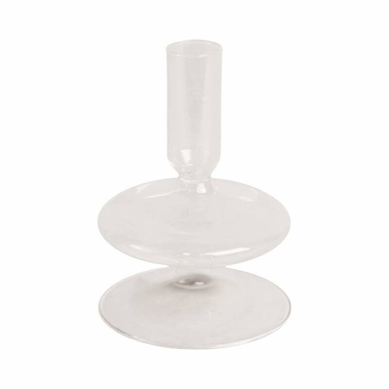 Modern Bubble Glass Candle Holder with Rounded Accent Base