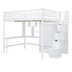 preview thumbnail 10 of 17, Full Size Wooden Loft Bed with Bookshelf,Drawers,Desk,and Wardrobe,Multifunctional Loft Bed
