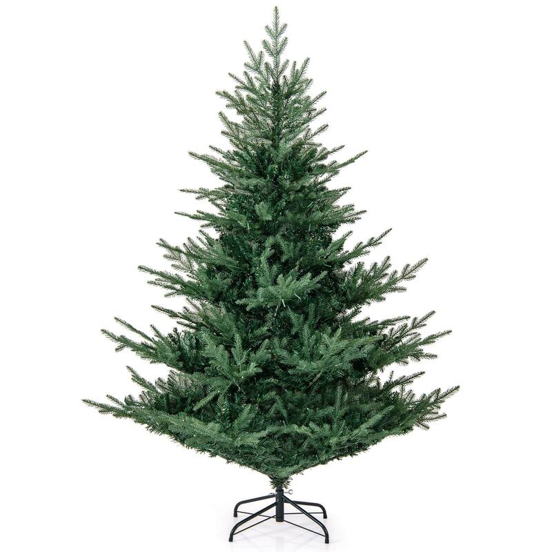 Costway 6/7 FT Artificial Christmas Tree with 830 Branch Tips 260 LED - See Details - Green