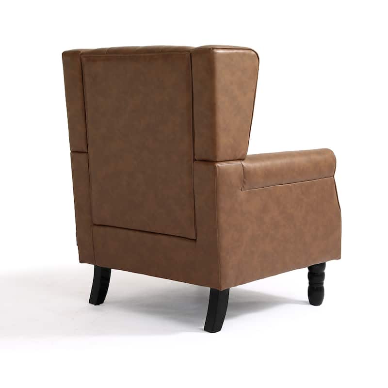 Button-Tufted Accent Chair Wingback Armchair - 38"H