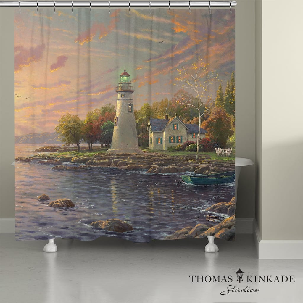 Thomas Kinkade Serenity Cove Shower Curtain by Laural Home