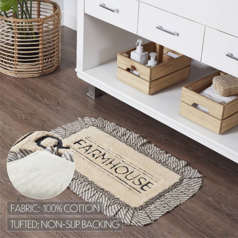 Sawyer Mill Charcoal Farmhouse Bathmat 20x30 - 20x30 - Black