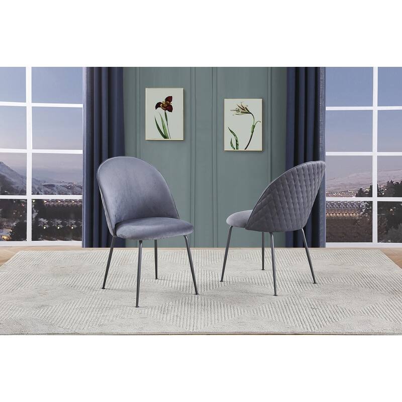 Best Quality Set of 2 Upholstered Side Chairs - Dark Gray