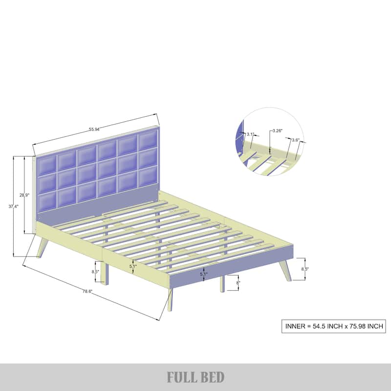 CraftPorch Vintage Wooden Platform Bed