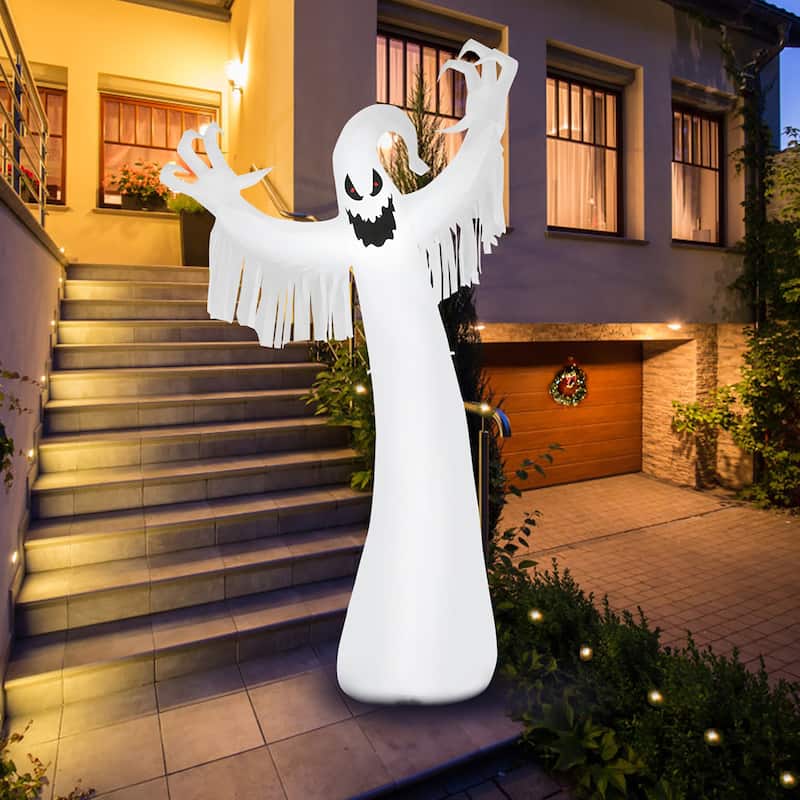 12Ft Halloween Inflatable Ghost with LED Light Outdoor Decoration
