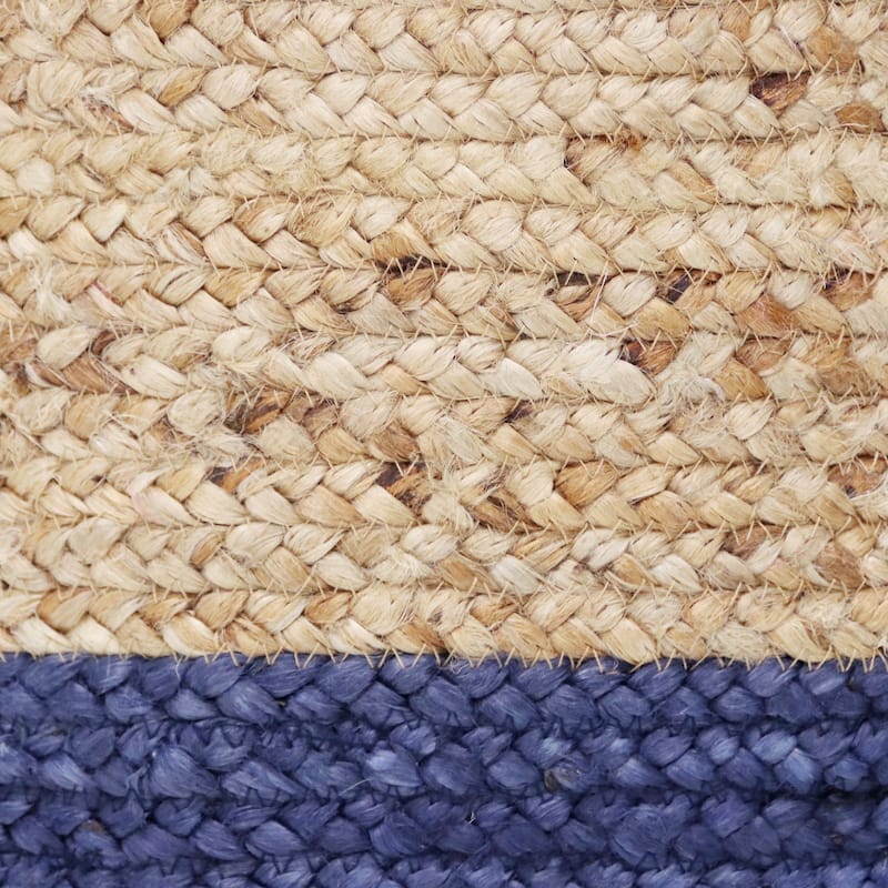 Sevita Two-Tone Jute Hand-Stitched Storage Basket with Handles