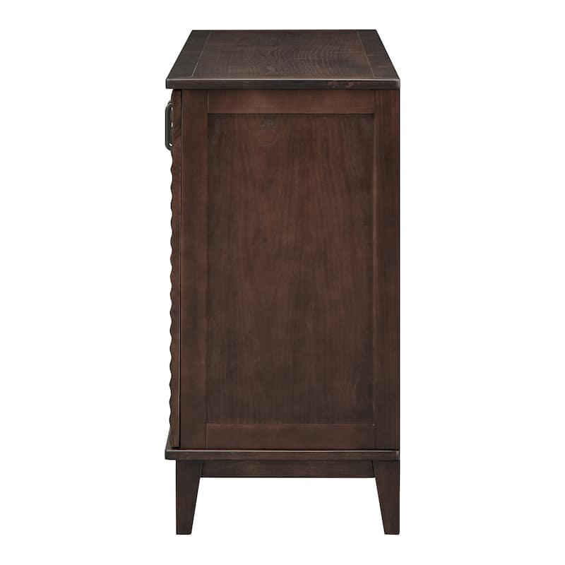 Sideboard with 4 Door Large Storage Buffet with Adjustable Shelves and Metal Handles for Kitchen
