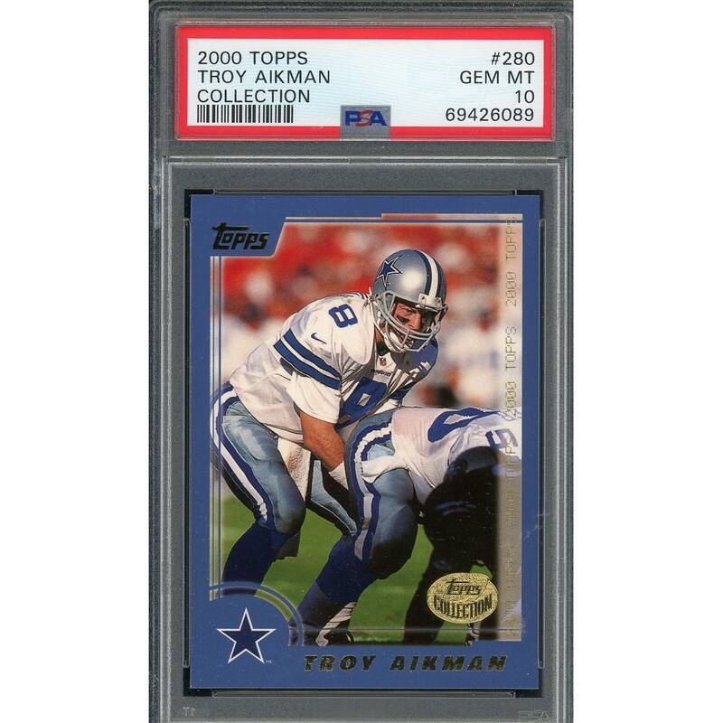 Troy Aikman 2000 Topps Collection Football Card #280 Graded PSA 10 - 8'6" x 11'6"