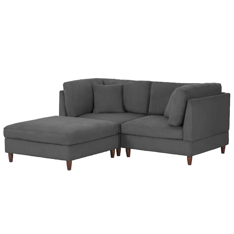 Modern Oversized Modular Corduroy Sectional Sofa Set
