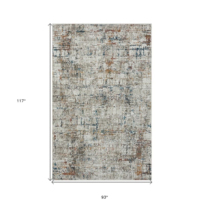 Distressed Abstract Area Rug - 8' x 10'