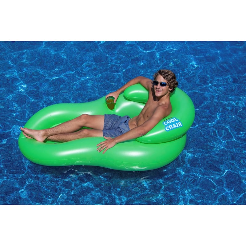 Inflatable Green Cool Lounge Chair with Holes 62.5-Inch - 62.5"