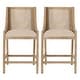 preview thumbnail 13 of 18, Christopher Knight Home Cataldo Fabric Upholstered Wood and Cane 25.5-Inch Counter Stools (Set of 2)