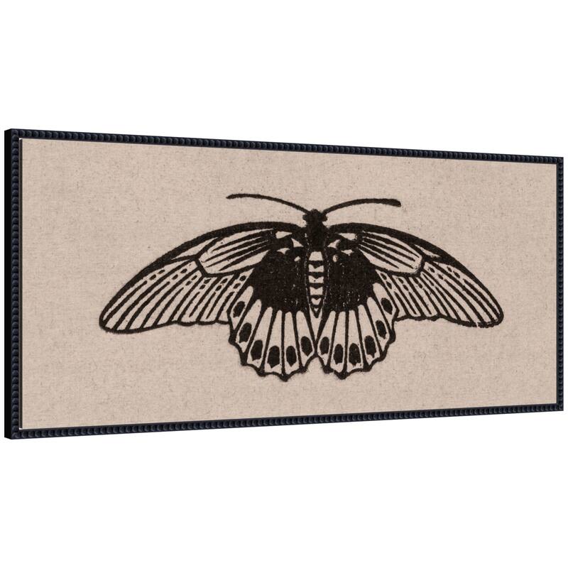 Kate and Laurel Vlinder 1901 05 04 Julie de Graag on Neutral Linen Panel by Nostalgia Prints Framed Canvas Wall Art Print - 18x40
