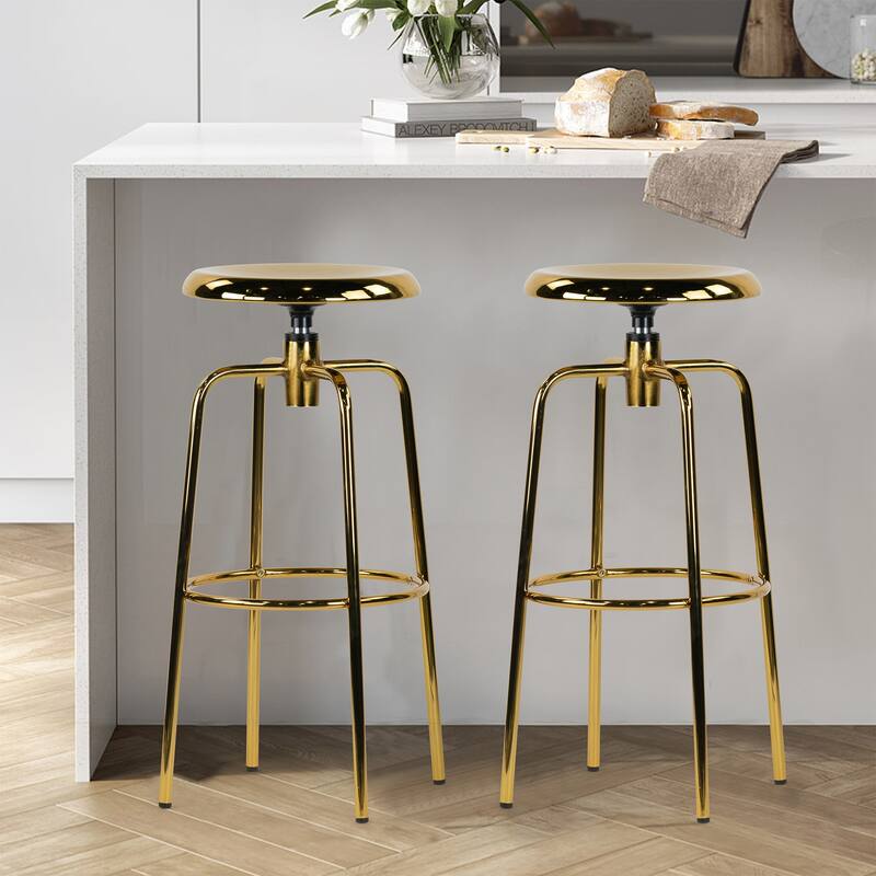 Set of 2 Ayala Gold Chrome Counter Stool