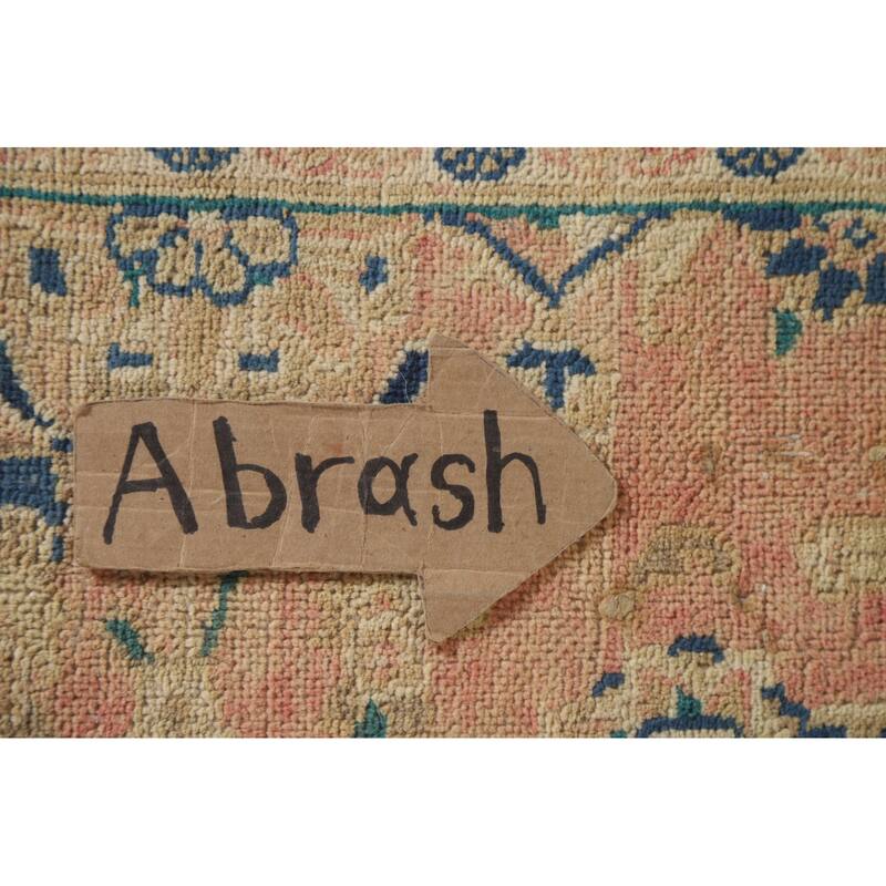 Hand Knotted Oriental 100% Wool Carpet Traditional Floral Pink Kashan Area Rug - 11' 11'' X 10' 1''