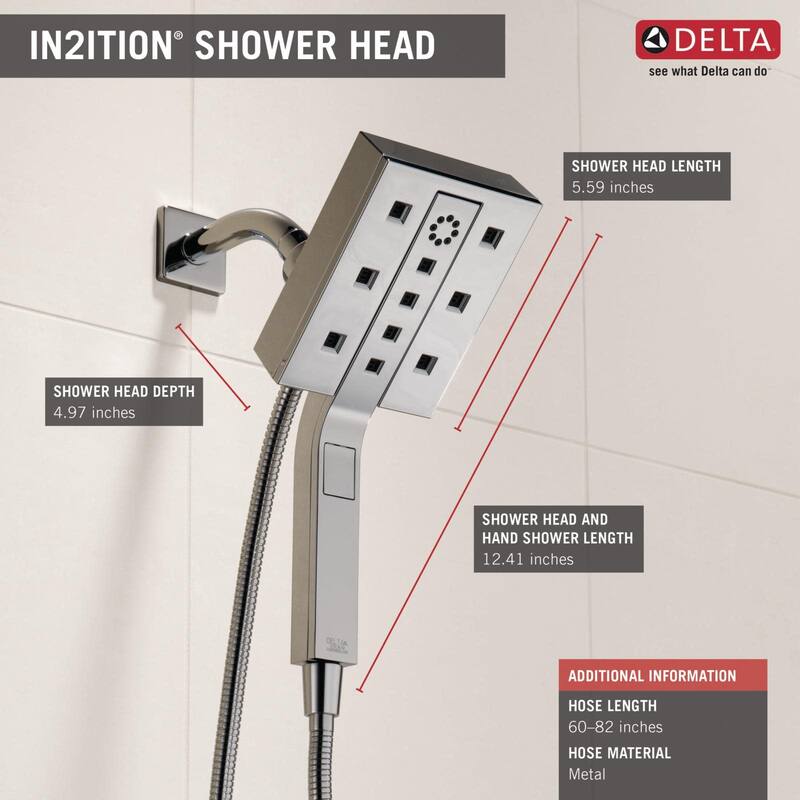 Delta In2ition 2.5 GPM Multi Function Shower Head with H2Okinetic and