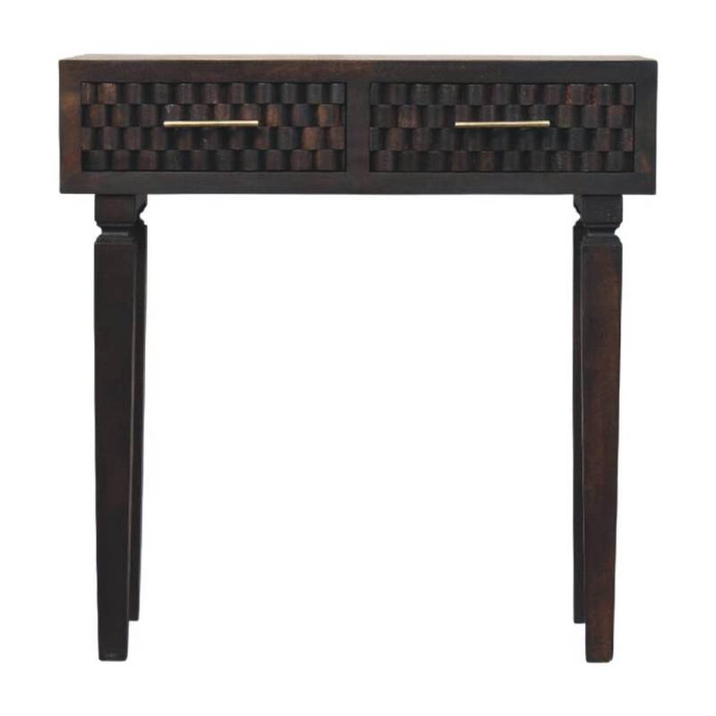 Artisan Furniture Solid Wood Arno Console Table, Black, 2-Drawers - N/A
