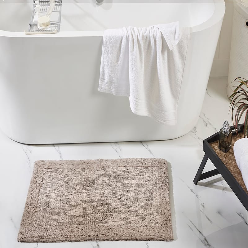 Better Trends Bath Rugs Set 100% Cotton Tufted Soft Water Absorbent Bathroom Rug for Shower, Sink Bath Mats Edge Collection