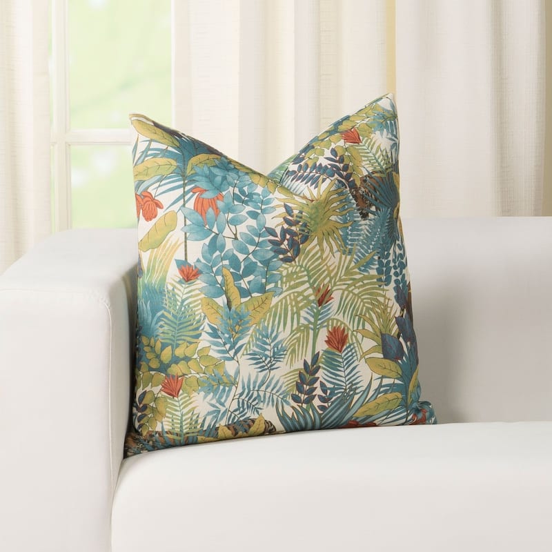Wonderland Jungle Print Throw Pillow - 20 x 20 - Lagoon