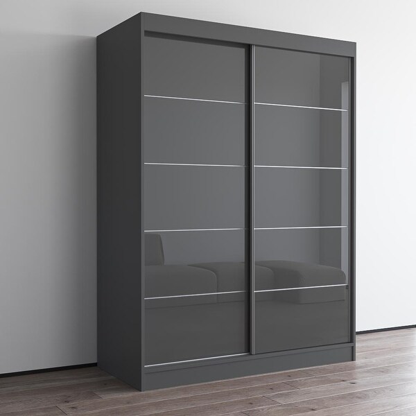 Aria modern high gloss armoire discount