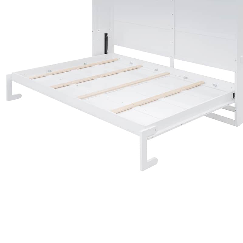 Full Size Murphy Bed Wall Bed with Top Cabinets
