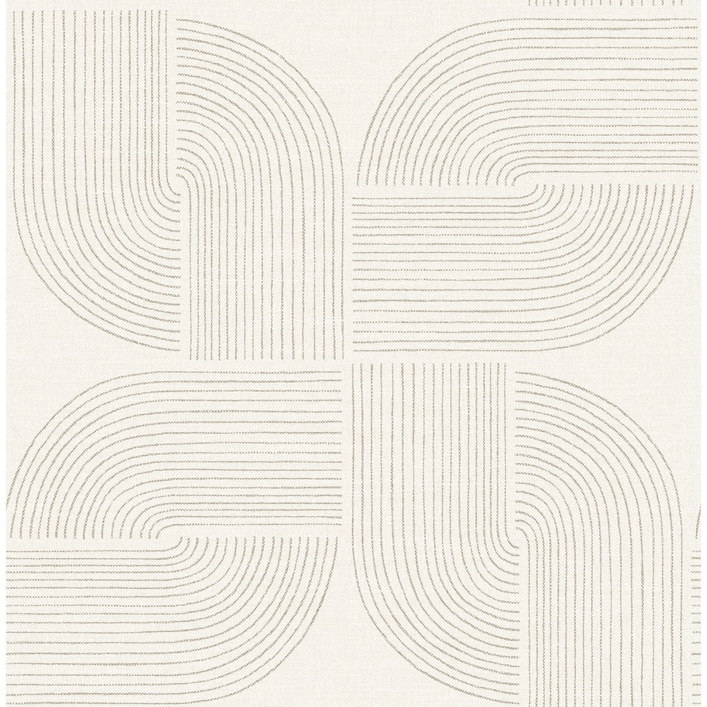 A-Street Prints Savoye Brown Spiral Arches Wallpaper