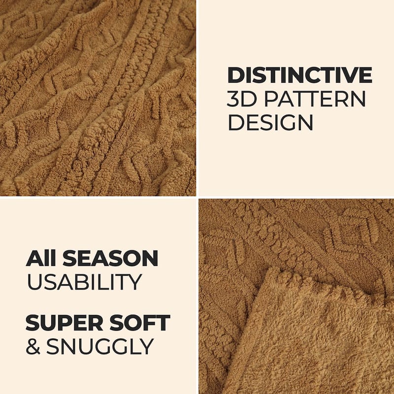 Superior Arctic Boho Jacquard Plush Fluffy Fleece Blanket