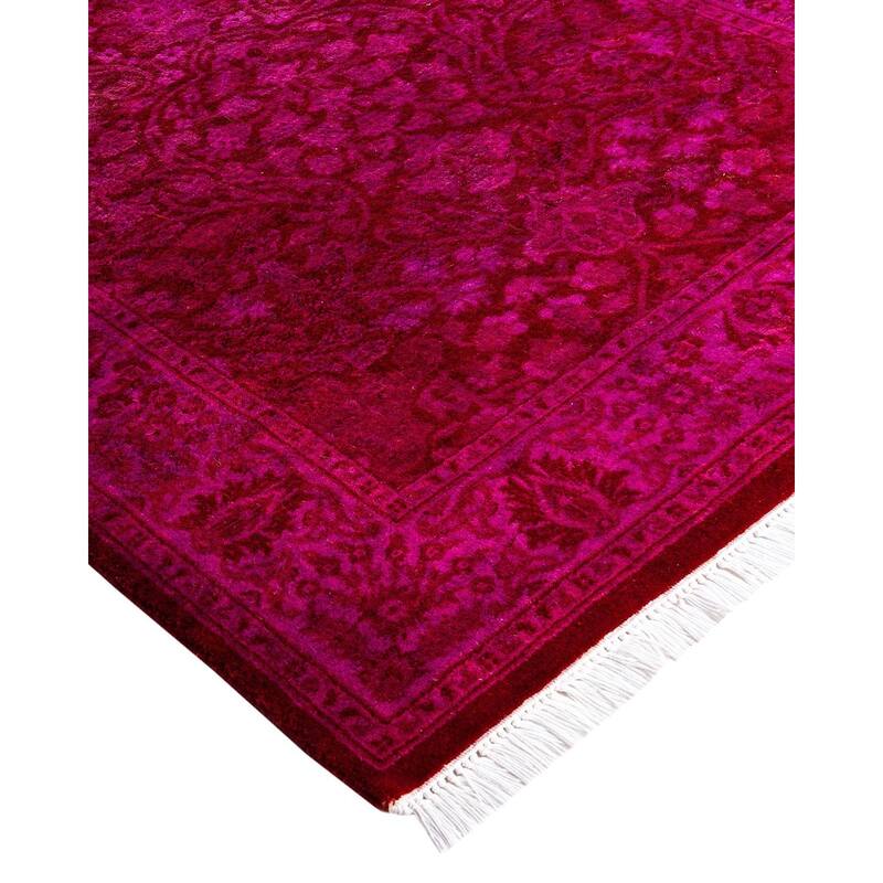 Fine Vibrance One-of-a-Kind Hand-Knotted Runner Rug - Pink, 2' 7" x 12' 6" - 2' 7" x 12' 6"