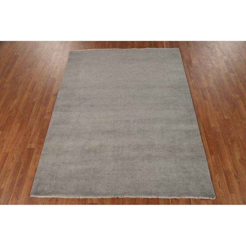 Modern Gabbeh Oriental Rug Hand-Knotted Wool Carpet - 5'1"x 6'6"