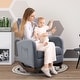 preview thumbnail 24 of 26, AVAWING Mid Century Nursery Rocking Chair Upholstered Velvet High Back Armchair