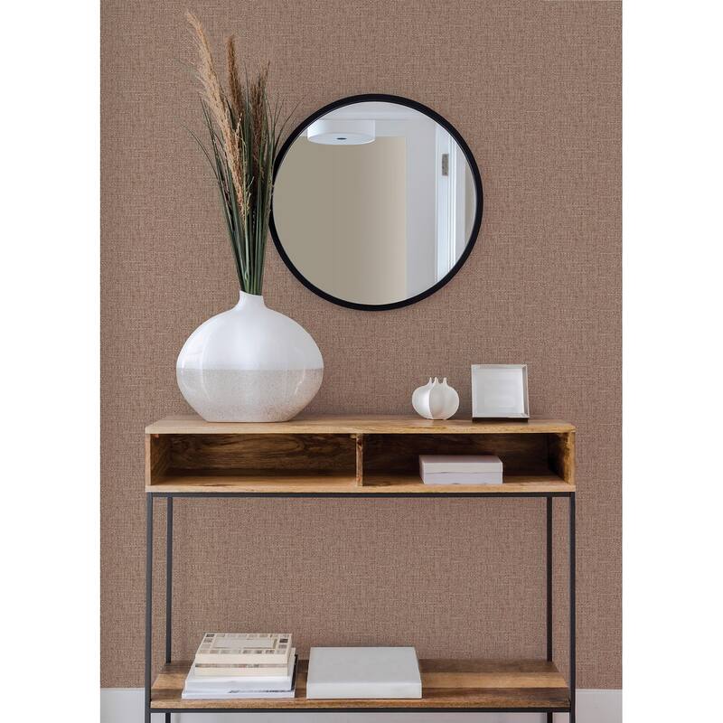 A-Street Prints Snuggle Coral Woven Texture Wallpaper