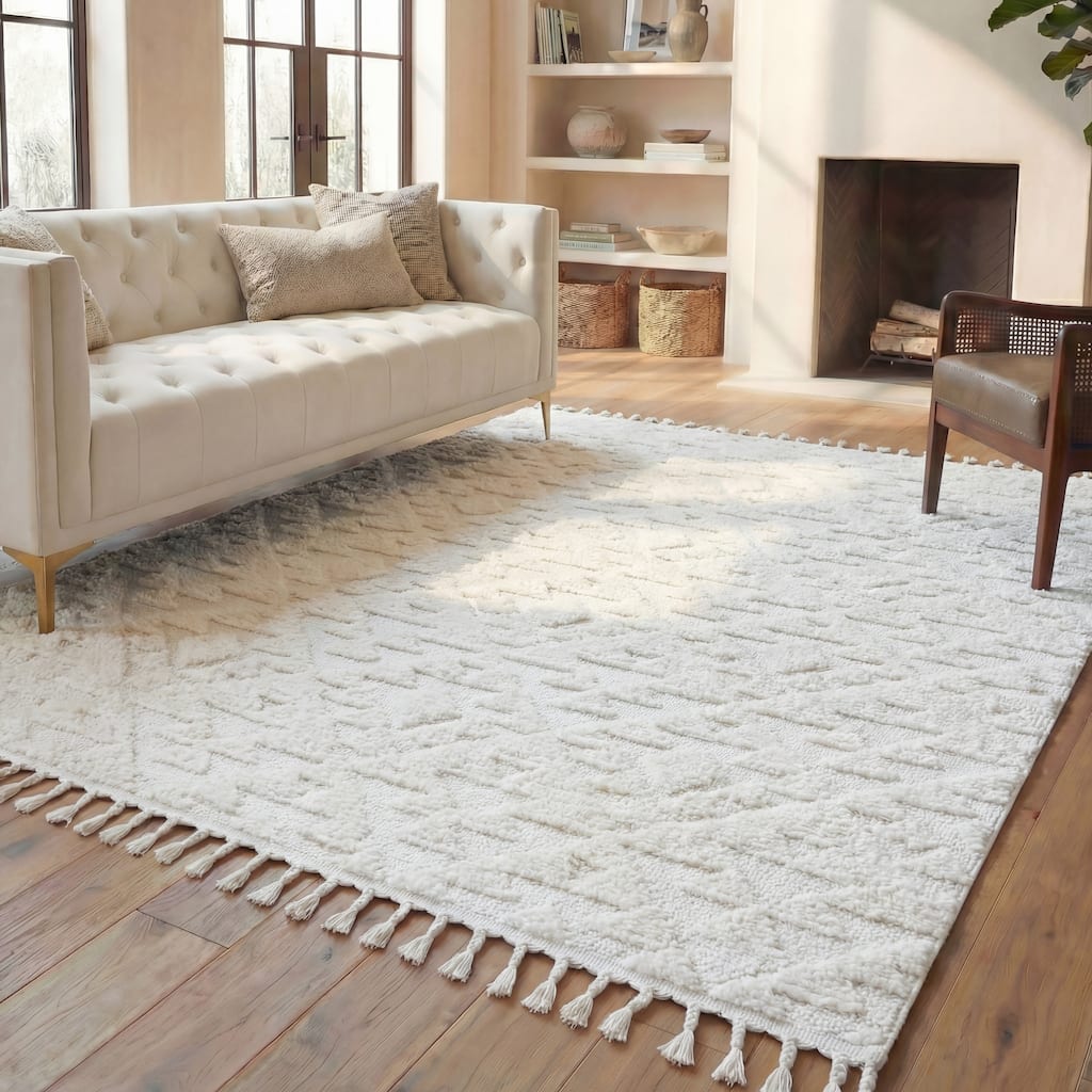 SAFAVIEH Moroccan Tassel Shag Delores 2-inch Thick Rug