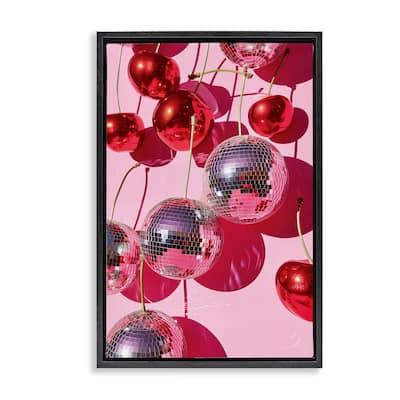 Stupell Cherry Disco Fruits Framed Floater Canvas Wall Art Design By LSR Design Studio