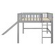 preview thumbnail 21 of 22, Full Low Loft Bed with Ladder & Slide, White