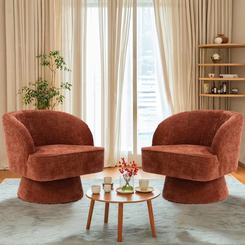 Upholstered Swivel Accent Chair Armchair, Barrel Chair, Club Chair