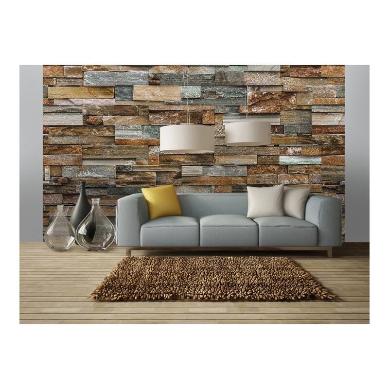 Colorful Stone Wall Mural