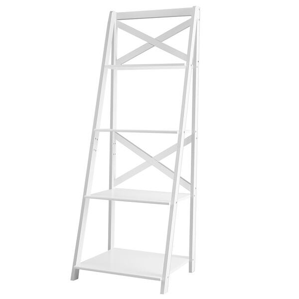 Shop Costway 4 Tier Ladder Shelf Bookshelf Bookcase Storage