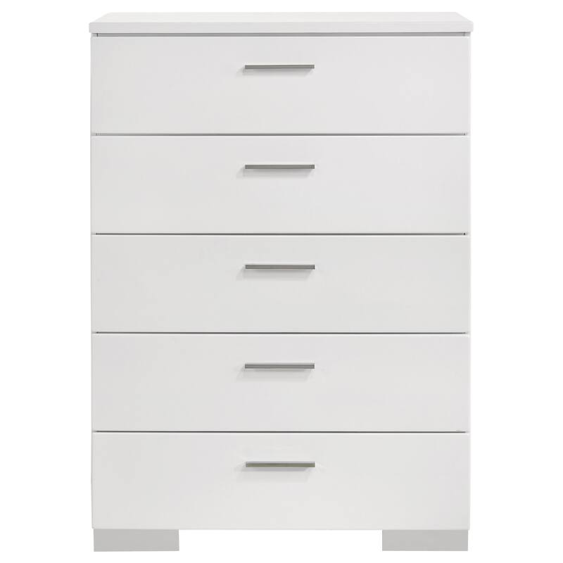 Felicity Glossy White Bedroom Set with LED Lighting