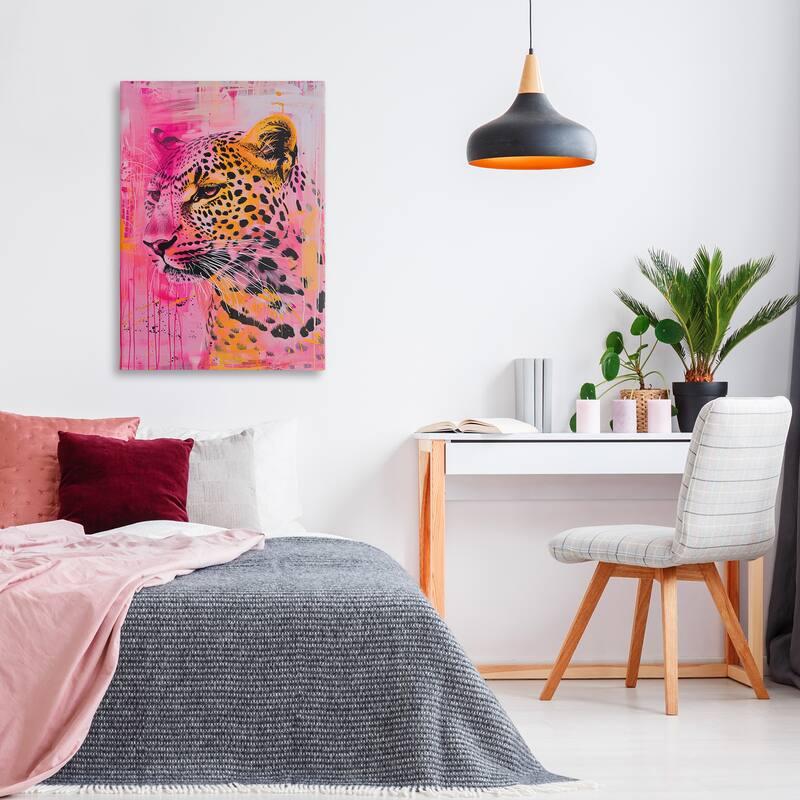 Stupell Vibrant Purple & Orange Cheetah Canvas Wall Art Design By LSR Design Studio