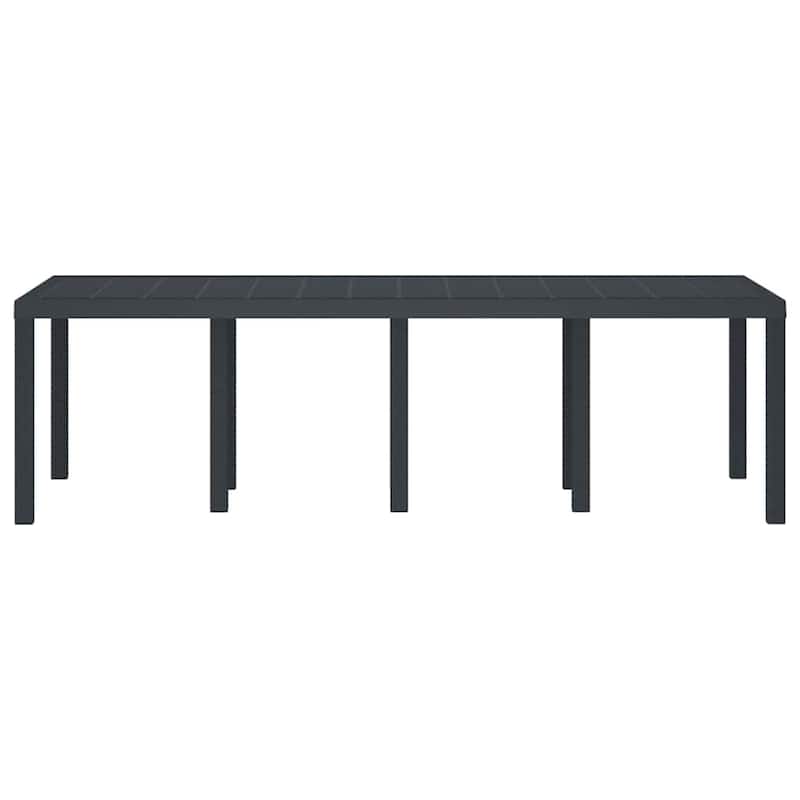 vidaXL Garden Table Anthracite/Brown poly rattan - 98.4 x 39.4 x 28.7 inch